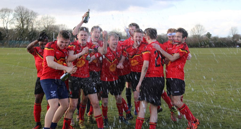 1BFBF6B1-2310-4556-9BA8-28761887817A – Luke Hand The St John's First XI celebrating winning the top division.